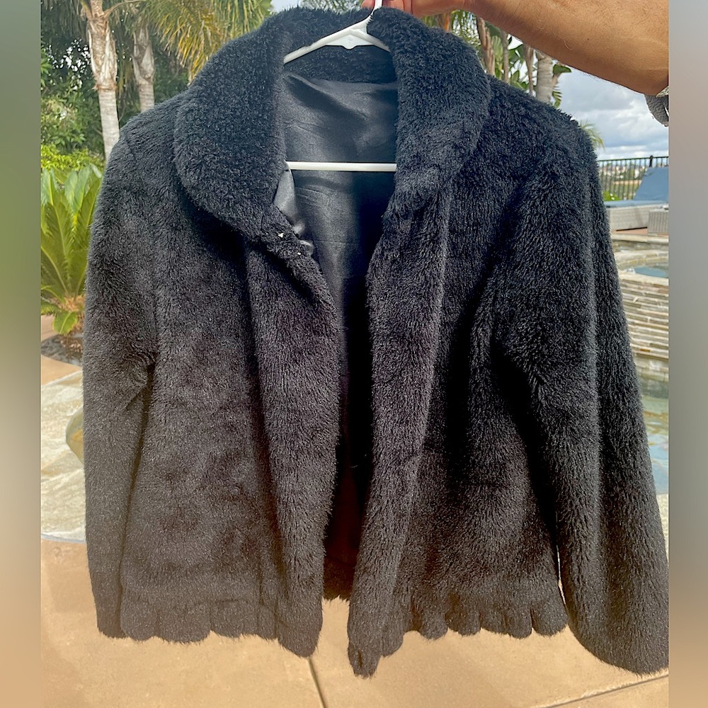 Black Faux Fur Coat